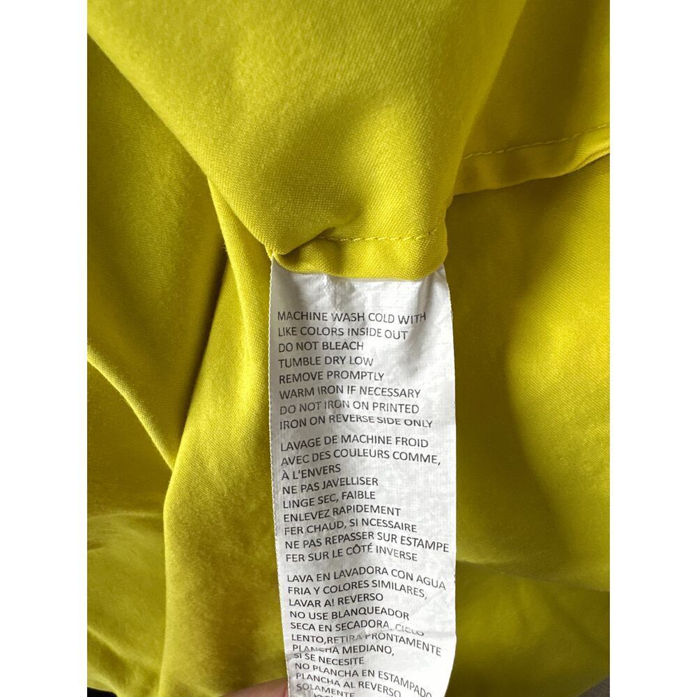 Roksanda Mini Dress Short Sleeve Mock Neck Relaxed Fit Yellow Black Bow Back M - Picture 8 of 10